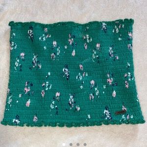 Hollister green floral tube top